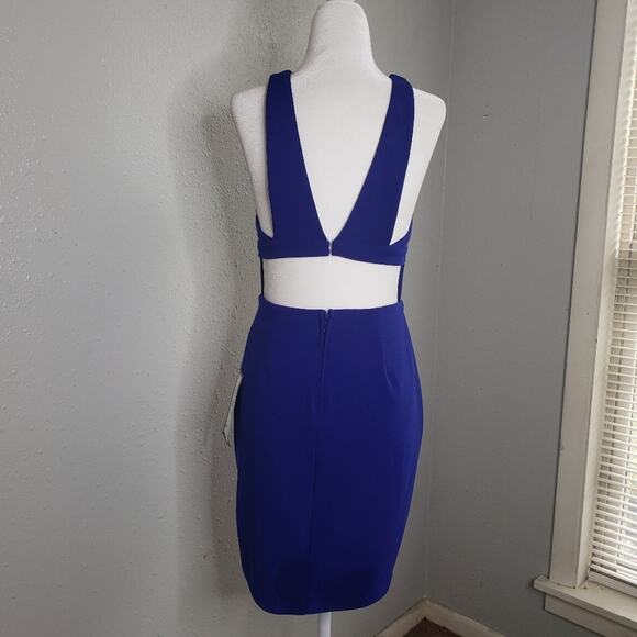 NEW City Studio blue halter open back cut out sheath dress junior size 5 - Picture 4 of 11